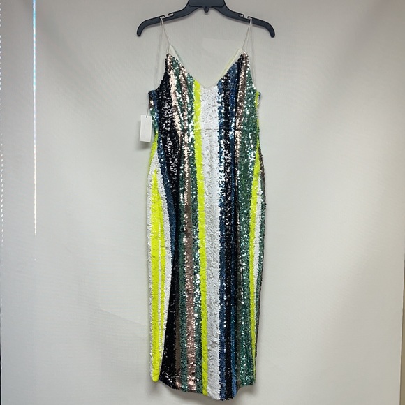 Aidan Mattox striped sequin midi dress - Picture 6 of 6